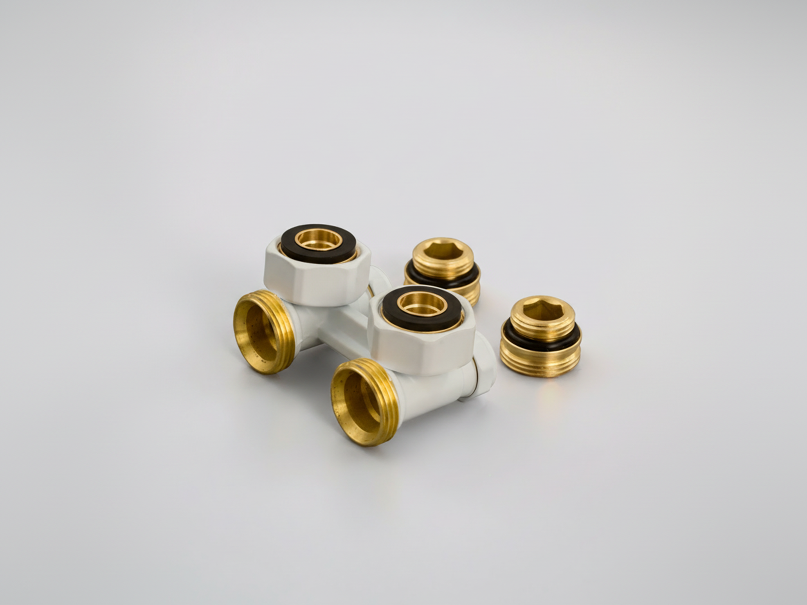 Узел Guardo угловой запорный 1/2 на 3/4 GRD-UZ12-R9016(M), белый ...